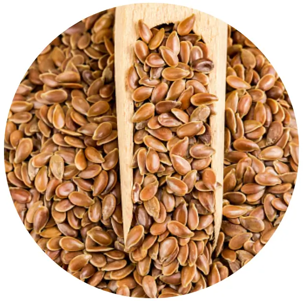 Poudre de graines de lin.